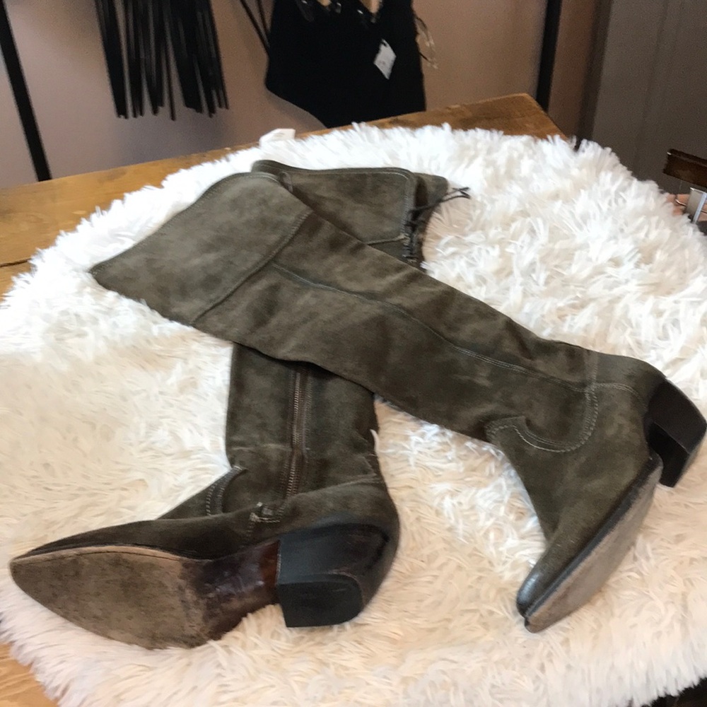Frye Tall Leather Suede Riding Boot